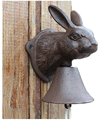 EVXOIJMS Gusseisen Wandglocken, Gusseisen Türglocken, Antik Retro, Hase Eisen Türklingel Gusseisen Glocke Home Retro Stil Wanddekoration
