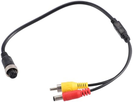 A ABSOPRO Auto-Kamera-Adapter, 4 Pin auf Cinch-Buchse, M12, 4-poliger Stecker auf Cinch-Stecker, AV DC, Videoadapter für Monitor