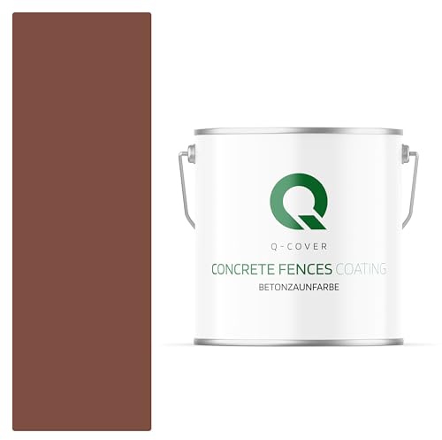 Q-COVER Vernice per Recinzioni in Cemento | 5L | Marrone scuro | Pittura al silicone | Esterni | Idrofoba | Dispersione acrilica | Recinzioni e elementi in calcestruzzo