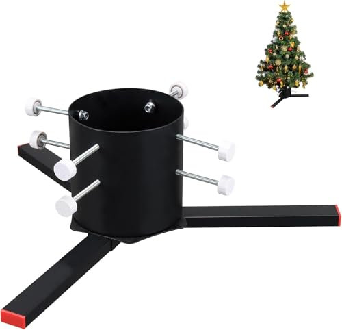Weihnachtsbaumständer für echte Bäume, Metall Live-Weihnachtsbaumständer, Universal einstellbar Ersatz Weihnachtsbaum Basis Halter für frische Baum 4-8ft, Fit Stammdurchmesser bis zu 17 cm, Schwarz