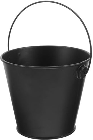 GANAZONO Seau À Cendres Seau À Graisse À Seau À Charbon De Bois Cheminée Seau en Métal pour Foyer Foyers Camp Gril À Granulés De Bois Accessoires De Barbecue Noir