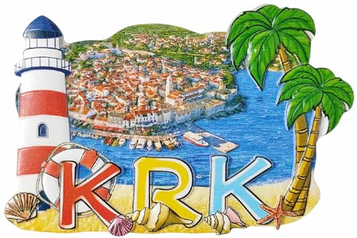 Krk Island Kroatien Touristen-Souvenir 3D Kühlschrankmagnet Home Kitchen Kühlschrank Dekoration Magnet Andenken Handwerk