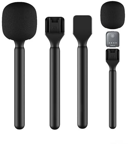 Interview Mikrofon Adapter, Drahtloser Mikrofongriff Handheld Adapter Handheld Mikrofonhalter für Rode Wireless GO I/II DJI Mic, Mikrofon Interview Handle, Mikrofongriffhalterung