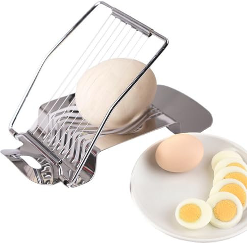Stainless Steel Egg Slicer for Hard Boiled Eggs - Multifunctional Tool for Slicing Strawberry, Banana, and Ham - Perfect for Breakfast