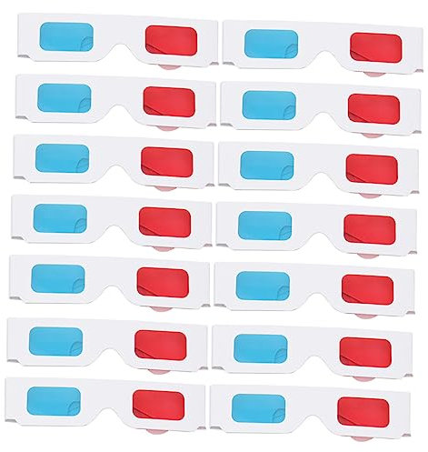 Vaguelly 50piezas Gafas Anaglifo De Cartón Unidades Montura Ligera y Resistente Para Películas Para Niño Niña y Adultos