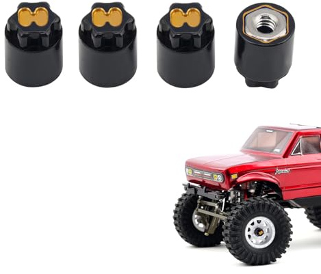 DJX Aluminum M2.5 Wheels Center Caps Lock Nuts for 1/18 Scale RC Crawler Car Redcat Ascent-18 Traxxas TRX4M HPI Venture18 Upgrades Parts(Gold)