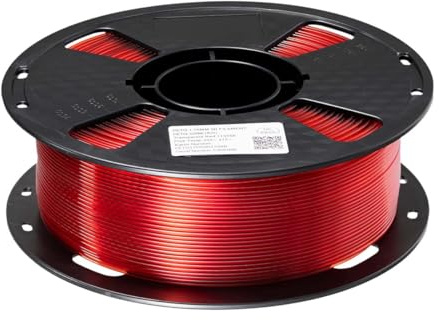 CC3D Standard PETG Filament, transparent, rot, 1,75 mm, 1KG, FDM, 3D-Drucker-Filament, 3D-Druckmaterialien, PETG, durchscheinendes Rot, 113556