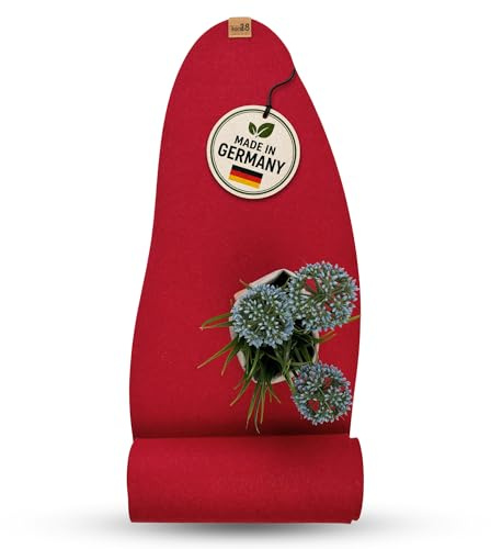 kontor28® - Premium Tischläufer Filz 100% Made in Germany aus Upcycling-PET Filz | Waschbarer Tischläufer in 100x30 cm Kratz- und hitzebeständig | Filzläufer VEJLE Kirschrot für Indoor & Outdoor