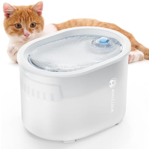 Puraluce A3 Fontanella per Gatti Senza Fili, Fontana Acqua Cane, Automatico Erogatore d'Acqua con Sensore, Grande Capacità di 2 Litri, Batteria con Durata di 180 Giorni