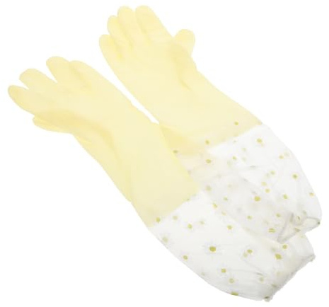 Gogogmee 2 Pairs Heavy Duty Long Rubber Dish Washing Gloves Reusable Non-slip Kitchen Cleaning Gloves for Household Dishwashing and Scrubbing for Washing Dishes