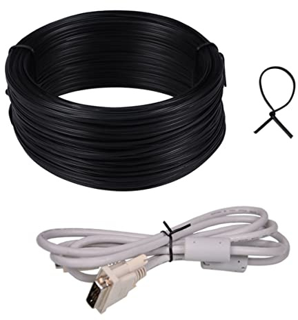FUNOMOCYA Alambre de Hierro para Atar y Jardín 55 Metros Negro Plano PVC Recubierto Flexible Resistente para Jardinería y Soporte de Plantas Exteriores