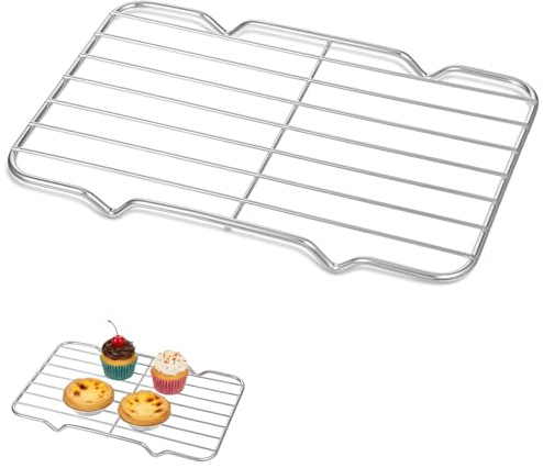 LXUEJIE Edelstahl Abkühlgitter, Rechteckig Auskühlgitter Kuchengitter Edelstahl Gitter 21.5×13.5cm Kuchenrost Grillgitter Pralinengitter zum Braten Backen Grillen Kühlen Auskühlen