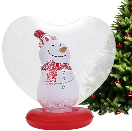 Uozonit Aufblasbare Ornamente | Herzform beleuchtete Urlaubsdekoration, Figur im Inneren, aufblasbarer dekorierter Ball mit Fernbedienung | für Hof, Pool, Garten, Rasen, Terrasse, Weg