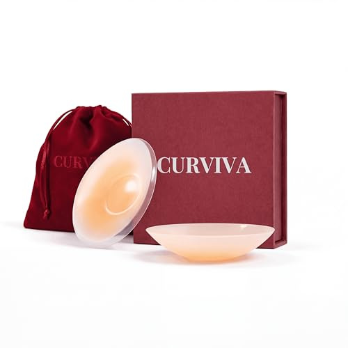 CURVIVA Pezoneras - Pezoneras Adhesivas Invisibles. Cubre Pezones Invisibles, Resistentes y Reutilizables. Ideales para Vestidos sin Sujetador y Ropa Holgada
