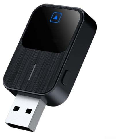 Adattatore da cablato a wireless, convertitore automatico Blue-tooth per Android per porte USB-A e USB-C, box AI per auto compatta con controllo vocale