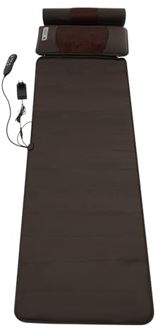 Elektrische Massagematte mit Wärme,Fernbedienung,12V Ganzkörper-Massagematte mit 10 Vibrationsmotoren,5 Modi,3 Intensitätsstufen,Massagesitzauflage aus PU-Leder für Personen von 140-190cm,Geschenk