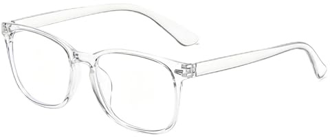 JollyDragon Anti-Blaulicht-Brille Für Herren Und Damen,Transparentes Gestell,PC-Brille Gegen Bildschirmermüdung,Augenschutz Ohne Sehstärke Für Arbeit Und Gaming,Zusätzlich Mit UV-Schutz
