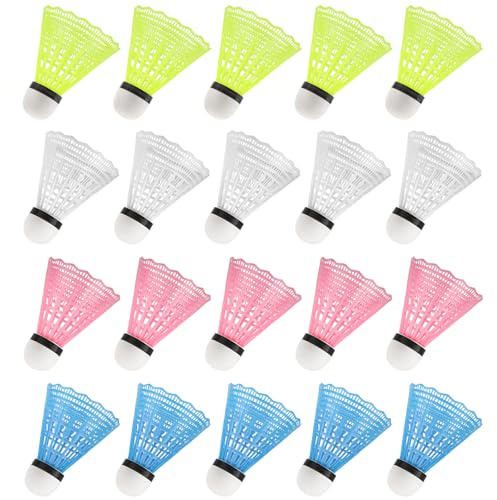 chenyu 20Stück federbälle Flugstabilität Badminton Bälle Federbälle Outdoor | Nylon Federball Bälle Hohe Qualität Federbälle Badminton für Training Wettkampf und Unterhaltung Speed Badminton Bälle