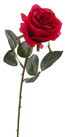 artplants.de Künstliche Rose Simony, rot, Textil, 45cm, Ø 8cm - Kunstblume