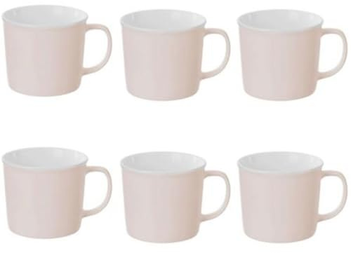 Paris Prix Secret de Gourmet - Lot de 6 Mugs en Porcelaine Nature 38cl Rose