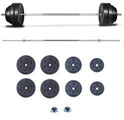 Riscko Juego de Pesas 80 KG con Barra Recta Set de musculación