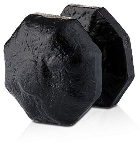 XFORT 63mm Black Antique Centre Door Knob Octagonal, Vintage Cast Iron, for Exterior Front Door