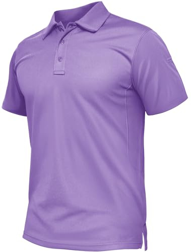 TACVASEN Men's Breathable Golf Polo Shirt Quick Dry Short Sleeve Casual Work Polo T-Shirt