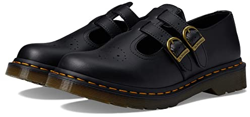 Dr. Martens Women's Vegan 8065 Mary Jane Flat, Black Felix Rub Off, 7 UK