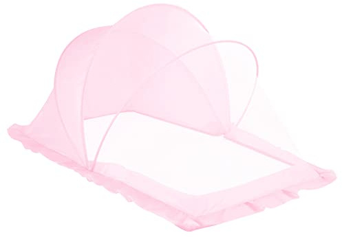 Balakaka Faltbares Baby Moskitonetz Zelt 110 * 65 * 60cm, Atmungsaktives Pop-up Kleinkind Moskitonetz Anti Mückenstiche Schutzhülle 0-7 Alter, Rosa