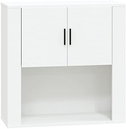 vidaXL Wandschrank, Hängeschrank mit viel Stauraum, Aufsatz für Schrank Sideboard, Schwebeschrank Beistellschrank Schwebend, Weiß Holzwerkstoff