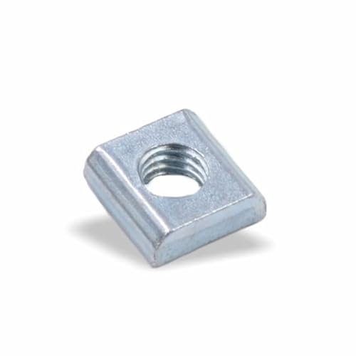 Nutenstein | Gewindeplatte 9x9x3 mm M5 Gewinde mittig | Stahl blau verzinkt (100 Stück)