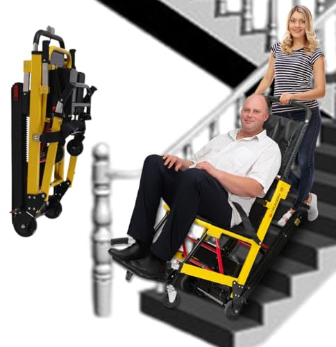 AIBOTY Silla de Ruedas eléctrica de Escalera de Escalada Elevador de escaleras eléctrico automático Plegable para Subir y Bajar escaleras, Ideal para discapacitados y Ancianos
