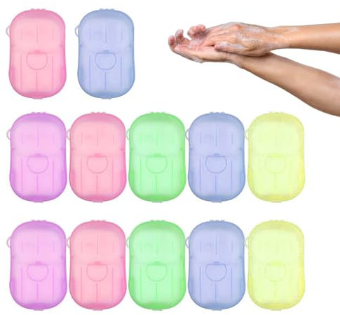 12 scatole di foglie di sapone, 240 fogli di carta usa e getta per viaggi all'aperto e campeggio