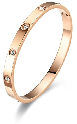 RIXERKOC Kärleks-/vänskapsarmband, Med 18 k-guldplätering och stenar av kubisk zirkonia, för kvinnor och män, i rostfritt stål, för par, armband, presentidé, Titan