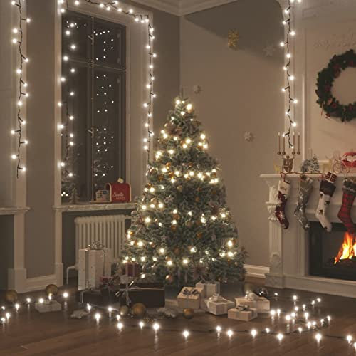 Tidyard Lichterkette mit 300 LEDs, Christbaumbeleuchtung Weihnachtsbaum Lichternetz Baumvorhang Weihnachtsdeko Weihnachtsbaumbeleuchtung, 30 m 8 Lichteffekte Kaltweiß