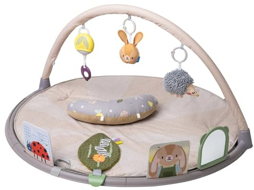 Taf Toys Tummy Time Activity Gym – Plush Padded Mat with Arch & Support Pillow, Includes 4 Sensory Toys – Developmental Play Gym for Newborns & Infants from Birth