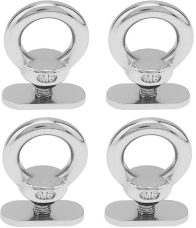 4 Pièces Boulons à oeil, D'boulon à Anneau en Acier Inoxydable 304, Ecrou a Oeil M6, Écrous à Oeil, Anneaux de Levage, Boulon à Oeil pour Les Accessoires de Levage et Raccord de Corde