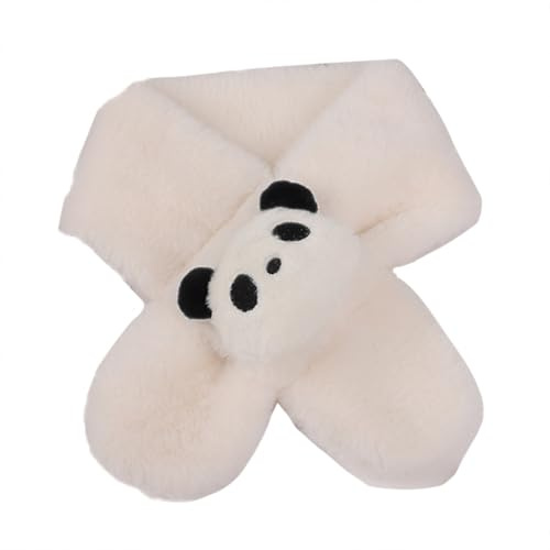 SJTJSPX Écharpe Mignon Panda Bébé Fille Garçon, Automne/Hiver, Croisée Tube Enfant Unisexe, Foulard en Peluche Chaud, Cache Cou Tout-Petit, Dessin Animé