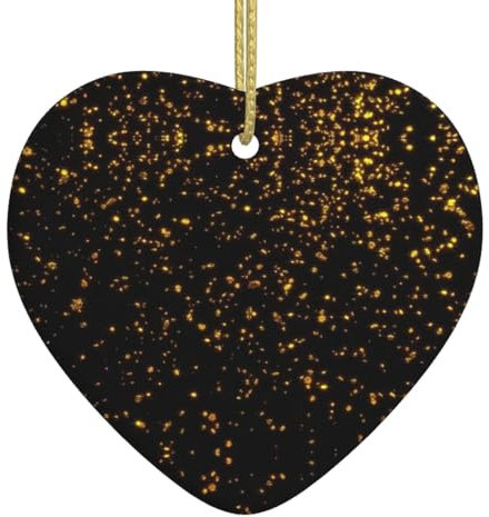 Keramik-Herzanhänger in Schwarz und Gold, zum Aufhängen, für Zuhause, Partyzubehör