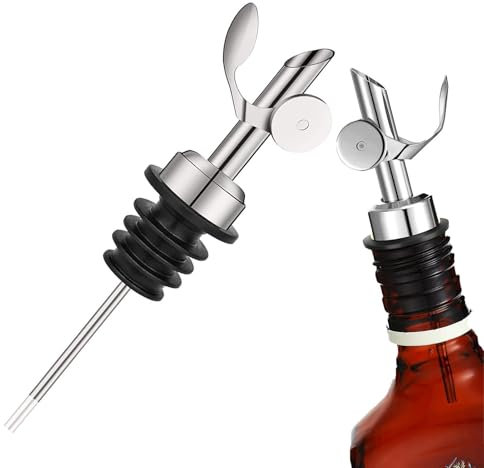 Olive Oil Pour Spout - Olive Oil Bottle Pourer Spout | Reusable Dispensing Spout for Coffee Shops, Restaurants, Bars, Outdoor Grill, Stainless Steel Bottle Pourers