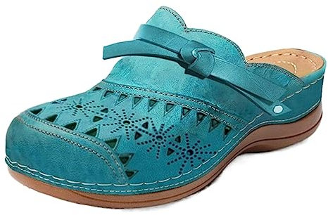 Damen Clogs Sommer Sandaletten Orthopädische Hausschuhe Atmungsaktiv Strand Schuhe Keilabsatz Schlupfsandalen Bequem Plateau Sandalen Gartenclogs Outdoor Pantoletten rutschfest Gartenschuhe