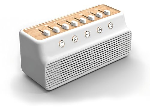 Machine à Bruit Blanc, 8 options de mixage de sons naturels, Enceinte Bluetooth Portable, Pour dormir, maison, bureau, voyage, Cadeau pour Adult Bébé, White