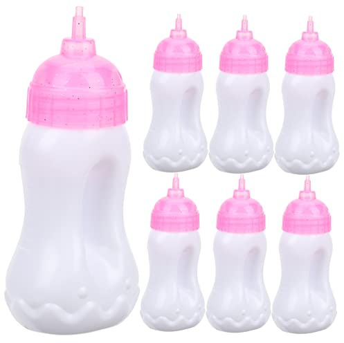 Mikinona 10 Stück Teiliges Miniatur Babyflaschen Puppenzubehör Kleine Milch und Saftflaschen für Puppenhaus Dekoration