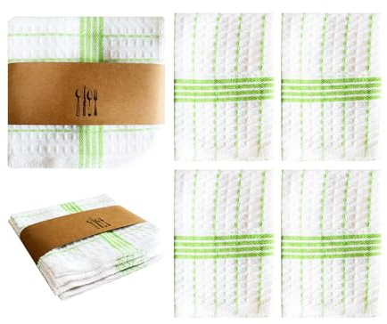 MALSSE Assorted Color 4Pack Thick Cotton Kitchen Towels Fast Absorbing Dishcloths Scratchproof Cleaning For Dishes Furniture Cotton Dish Cloths