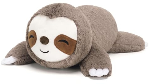 SQEQE Gewichtetes Faultier Kuscheltier, Weiches Faultier Plüschtier Kuscheltierkissen mit Gewicht, Cute Plüschtiere für Kinder und Erwachsene 25CM