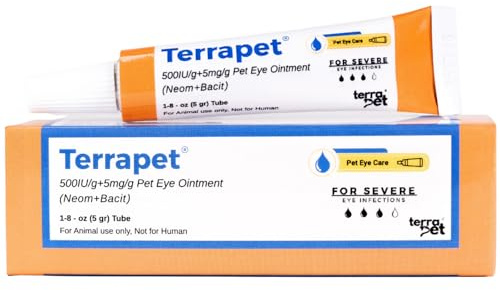 TERRAPET Pet Eye Care Ointment for Dogs, Cats, Cattle, Sheep, Horse, Bird 1/8 oz / 5 gr, 1 Tube