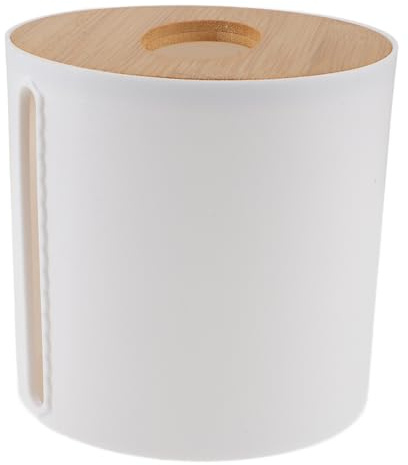 FIXOSHEE Rollenpapierhalter Rund Bambus Holz mit Deckel für Badezimmer Küche und Hotel Kompakte Papierrollenbox für Haushalt und Gastronomie