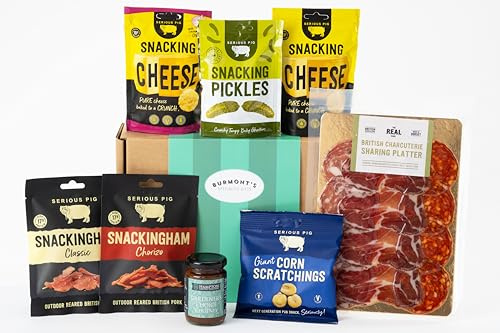 Burmont's Ultimate Cheeseboard Accompaniments Selection Hamper - Includes Cured Meats, Salami, Coppa Ham, Chorizo, Pickles, Snacking Cheese & Chutney - Hamper Exclusive To Burmont's