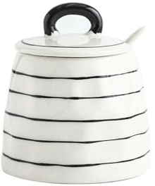CeráMica Especias Cristal Botes Para Especias Spice Jars Azucarero Y Salero Cocina Con Cucharas Tapas Para Servir Hoga-E