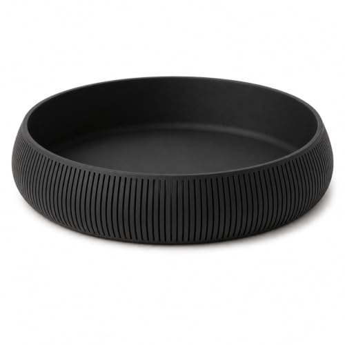 dreideko Japandi Allzweckschale Ø 17,5 cm – Moderne Organizer Schale aus PLA Matte – Runde Dekoschale im Scandi Design für Schlüssel, Schmuck, Büro & Wohnaccessoires (schwarz)